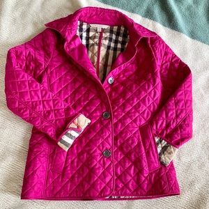 Burberry Hot Pink Quilted Women’s Jacket Sz M